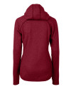 New England Patriots NFL Helmet Cutter & Buck Mainsail Full Zip Hooded Womens Jacket Cardinal Red Heather Mannequin Back Thumbnail Image
