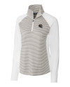 View image 11: Baltimore Ravens NFL Helmet Cutter & Buck Forge Tonal Stripe Stretch Half Zip Womens Top White/Polished Mannequin