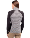 Los Angeles Rams NFL Helmet Cutter & Buck Forge Tonal Stripe Stretch Half Zip Womens Top Black Back Thumbnail Image