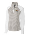 Los Angeles Rams NFL Helmet Cutter & Buck Forge Tonal Stripe Stretch Half Zip Womens Top White/Polished Mannequin Thumbnail Image