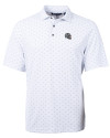 New England Patriots NFL Helmet Cutter & Buck Virtue Eco Pique Tile Print Recycled Mens Big & Tall Polo White Mannequin Thumbnail Image