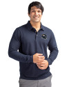 Denver Broncos NFL Helmet Cutter & Buck Advantage Eco Tri-Blend Pique Mens Big and Tall Long Sleeve Polo Liberty Navy Front Thumbnail Image