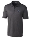 New York Giants NFL Helmet Cutter & Buck Pike Mini Pennant Print Stretch Mens Polo Black Mannequin Thumbnail Image