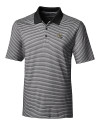 New Orleans Saints NFL Helmet Cutter & Buck Forge Tonal Stripe Stretch Mens Polo Black Mannequin Thumbnail Image