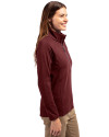 Washington Commanders NFL Helmet Cutter & Buck Adapt Eco Knit Stretch Recycled Womens Half Zip Pullover Bordeaux Side Thumbnail Image