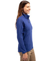 Los Angeles Rams NFL Helmet Cutter & Buck Adapt Eco Knit Stretch Recycled Womens Half Zip Pullover Tour Blue Side Thumbnail Image