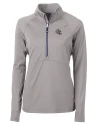 New England Patriots NFL Helmet Cutter & Buck Adapt Eco Knit Stretch Recycled Womens Half Zip Pullover Polished Medium Gray Mannequin Thumbnail Image