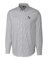 Arizona Cardinals NFL Helmet Cutter & Buck Stretch Oxford Stripe Mens Long Sleeve Dress Shirt Charcoal Mannequin Thumbnail Image