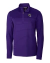 Baltimore Ravens NFL Helmet Cutter & Buck Traverse Stretch Eco Stripe Quarter Zip Mens Pullover College Purple Mannequin Thumbnail Image