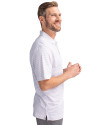 Green Bay Packers NFL Helmet Cutter & Buck Forge Pencil Stripe Stretch Mens Polo White Side 2 Thumbnail Image