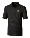 New Orleans Saints NFL Helmet Cutter & Buck Forge Pencil Stripe Stretch Mens Polo Black Mannequin Thumbnail Image