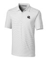 Pittsburgh Steelers NFL Helmet Cutter & Buck Forge Pencil Stripe Stretch Mens Polo White Mannequin Thumbnail Image