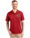 San Francisco 49ers NFL Helmet Cutter & Buck Prospect Eco Textured Stretch Recycled Mens Big & Tall Polo Cardinal Red Front Thumbnail Image
