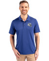 Indianapolis Colts NFL Helmet Cutter & Buck Prospect Eco Textured Stretch Recycled Mens Short Sleeve Polo Tour Blue Front Thumbnail Image