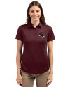 Washington Commanders NFL Helmet Cutter & Buck Prospect Eco Textured Stretch Recycled Womens Short Sleeve Polo Bordeaux Front Thumbnail Image