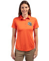 Miami Dolphins NFL Helmet Cutter & Buck Prospect Eco Textured Stretch Recycled Womens Short Sleeve Polo College Orange Front Thumbnail Image