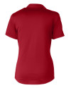 New England Patriots NFL Helmet Cutter & Buck Prospect Eco Textured Stretch Recycled Womens Short Sleeve Polo Cardinal Red Mannequin Back Thumbnail Image