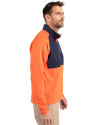 Denver Broncos NFL Helmet Cutter & Buck Adapt Eco Knit Hybrid Recycled Mens Quarter Zip College Orange/Navy Blue Side Thumbnail Image