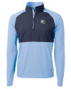 Los Angeles Chargers NFL Helmet Cutter & Buck Adapt Eco Knit Hybrid Recycled Mens Quarter Zip Atlas/Navy Blue Mannequin Thumbnail Image