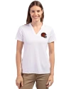 Cincinnati Bengals NFL Helmet Cutter & Buck Forge Eco Heathered Stretch Womens Blade Top White Front Thumbnail Image
