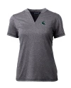 Philadelphia Eagles NFL Helmet Cutter & Buck Forge Eco Heathered Stretch Womens Blade Top Charcoal Heather Mannequin Thumbnail Image