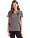Philadelphia Eagles NFL Helmet Cutter & Buck Forge Eco Heathered Stretch Womens Blade Top Dark Black Heather Front Thumbnail Image