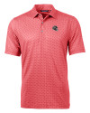 Atlanta Falcons NFL Helmet Cutter & Buck Pike Banner Print Stretch Mens Polo Cardinal Red Mannequin Thumbnail Image
