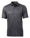 Jacksonville Jaguars NFL Helmet Cutter & Buck Pike Banner Print Stretch Mens Polo Black Mannequin Thumbnail Image