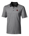 Washington Commanders NFL Helmet Cutter & Buck Forge Tonal Stripe Stretch Mens Big and Tall Polo Black Mannequin Thumbnail Image