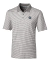 Detroit Lions NFL Helmet Cutter & Buck Forge Tonal Stripe Stretch Mens Big and Tall Polo Polished Medium Gray Mannequin Thumbnail Image
