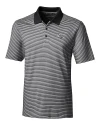 Indianapolis Colts NFL Helmet Cutter & Buck Forge Tonal Stripe Stretch Mens Big and Tall Polo Black Mannequin Thumbnail Image
