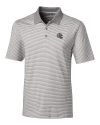 New England Patriots NFL Helmet Cutter & Buck Forge Tonal Stripe Stretch Mens Big and Tall Polo Polished Medium Gray Mannequin Thumbnail Image