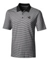 Pittsburgh Steelers NFL Helmet Cutter & Buck Forge Tonal Stripe Stretch Mens Big and Tall Polo Black Mannequin Thumbnail Image