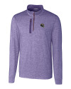Baltimore Ravens NFL Helmet Cutter & Buck Stealth Heathered Quarter Zip Mens Pullover College Purple Mannequin Thumbnail Image