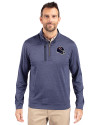 Chicago Bears NFL Helmet Cutter & Buck Stealth Heathered Quarter Zip Mens Pullover Liberty Navy Front Thumbnail Image