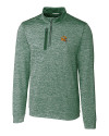 Green Bay Packers NFL Helmet Cutter & Buck Stealth Heathered Quarter Zip Mens Pullover Hunter Green Mannequin Thumbnail Image