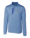 Indianapolis Colts NFL Helmet Cutter & Buck Stealth Heathered Quarter Zip Mens Pullover Tour Blue Mannequin Thumbnail Image