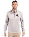 Jacksonville Jaguars NFL Helmet Cutter & Buck Stealth Heathered Quarter Zip Mens Pullover Polished Medium Gray Front Thumbnail Image