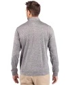 Los Angeles Rams NFL Helmet Cutter & Buck Stealth Heathered Quarter Zip Mens Pullover Elemental Grey Back Thumbnail Image