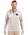 Minnesota Vikings NFL Helmet Cutter & Buck Stealth Heathered Quarter Zip Mens Pullover Polished Medium Gray Front Thumbnail Image