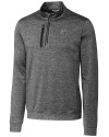 New England Patriots NFL Helmet Cutter & Buck Stealth Heathered Quarter Zip Mens Pullover Elemental Grey Mannequin Thumbnail Image