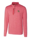 View image 3: San Francisco 49ers NFL Helmet Cutter & Buck Stealth Heathered Mens Quarter Zip Cardinal Red Mannequin