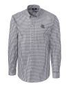 New England Patriots NFL Helmet Cutter & Buck Easy Care Stretch Gingham Mens Big and Tall Long Sleeve Dress Shirt Charcoal Mannequin Thumbnail Image