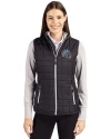 Detroit Lions NFL Helmet Cutter & Buck Rainier PrimaLoft® Womens Eco Insulated Full Zip Puffer Vest Black Front Thumbnail Image