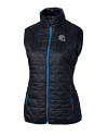 New England Patriots NFL Helmet Cutter & Buck Rainier PrimaLoft® Womens Eco Insulated Full Zip Puffer Vest Dark Navy Mannequin Thumbnail Image