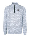 New England Patriots NFL Helmet Cutter & Buck Traverse Stretch Eco Camo Print Quarter Zip Mens Pullover Charcoal Mannequin Thumbnail Image