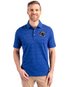 Los Angeles Rams NFL Helmet Cutter & Buck Advantage Tri-Blend Space Dye Mens Polo Dark Tour Blue Front Thumbnail Image