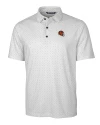 Cincinnati Bengals NFL Helmet Cutter & Buck Pike Double Dot Print Stretch Mens Big and Tall Polo Charcoal Mannequin Thumbnail Image