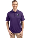 Minnesota Vikings NFL Helmet Cutter & Buck Virtue Eco Pique Recycled Mens Polo College Purple Front Thumbnail Image