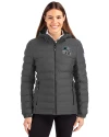 View image 4: Carolina Panthers NFL Helmet Cutter & Buck Mission Ridge Repreve® Recycled Insulated Puffer Womens Full Zip Jacket Elemental Grey Front
